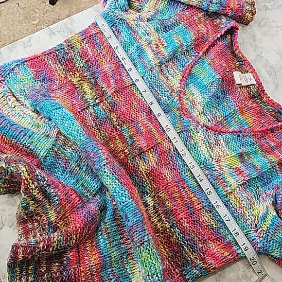 Bobbie Brooks Womens Sz L Colorful V-Neck Pockets Lagenlook Y2K Artsy Sweater - Picture 9 of 12
